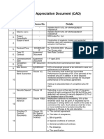 Contract Appreciation Document (CAD) : Sr. No. Description Clause No. Details