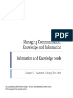 2. Chapter 7 - Information and Knowledge Needs