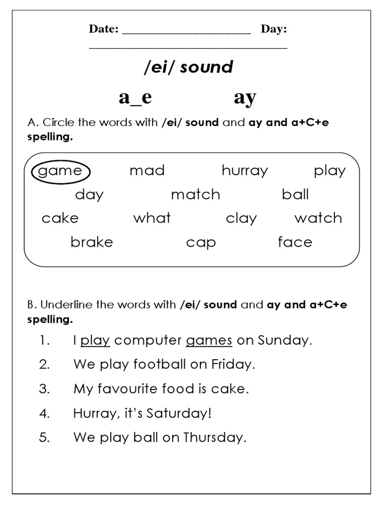 Examples Of Ei Sound Words