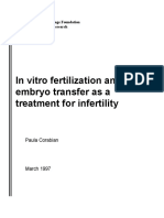 In Vitro Fertilization and Embryo Transfer As A Treatment For Infertility PDF
