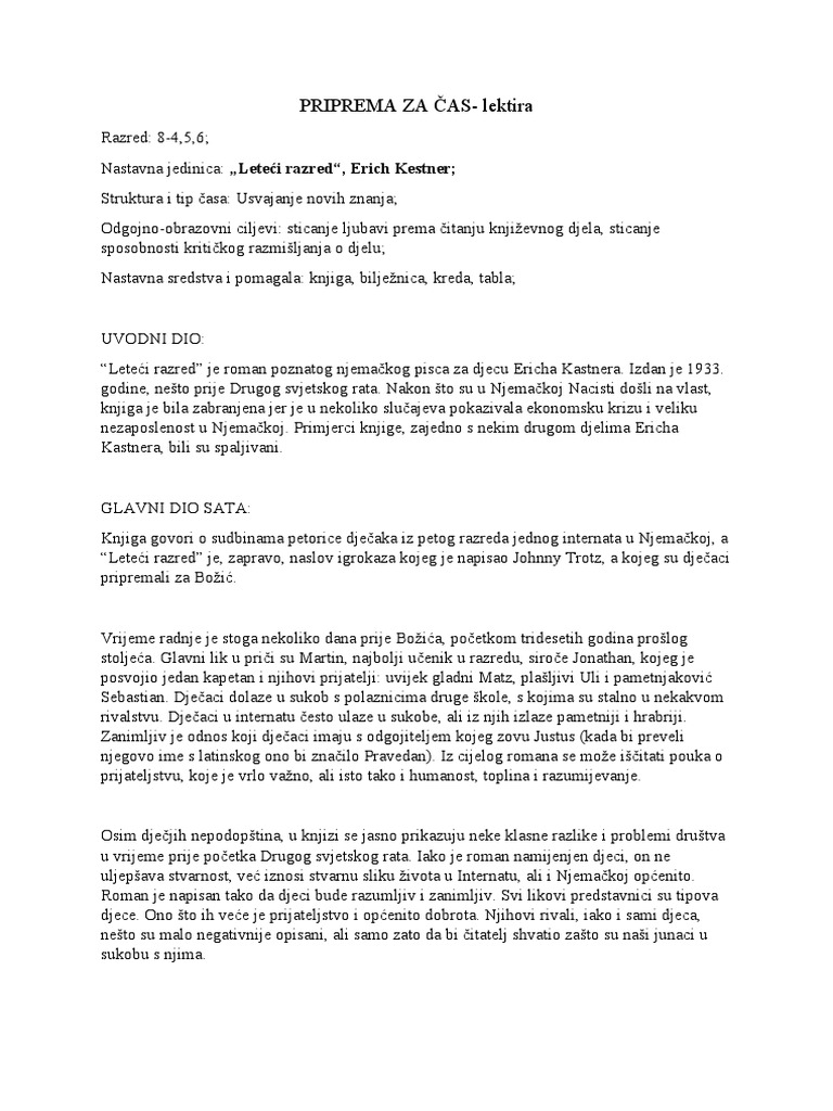 Erich Kestner - Leteći Razred | PDF