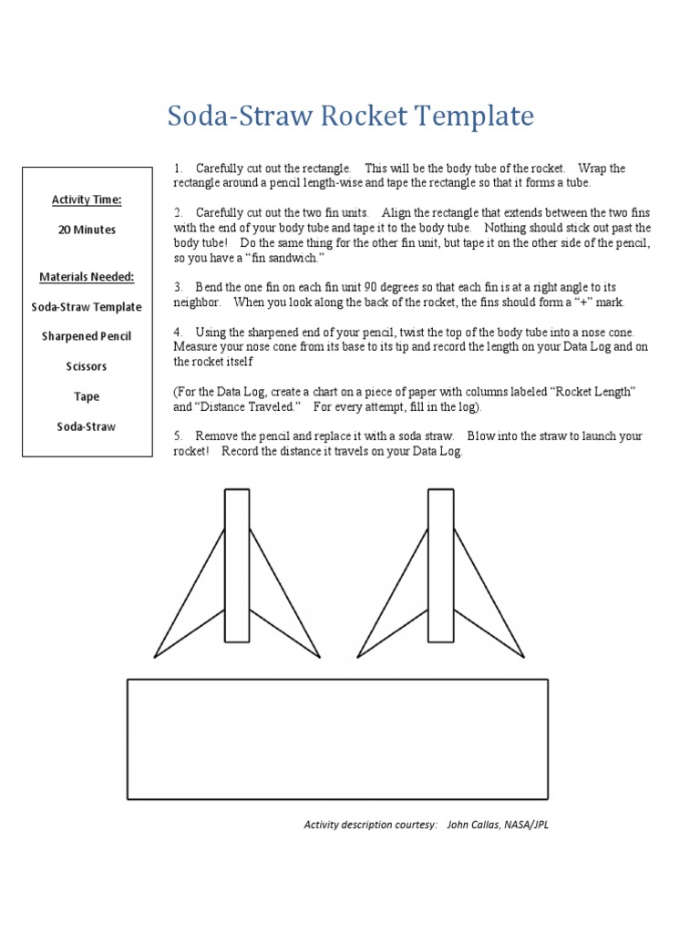 Soda-Straw Rocket Template | PDF | Aerospace Engineering | Spacecraft