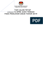 Daftar Caleg Tetap (DCT) Pemilu 2019 DPRK Kabupaten Aceh Tengah