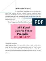 Ahli Kunci Jakarta Timur Panggilan - 081310170767