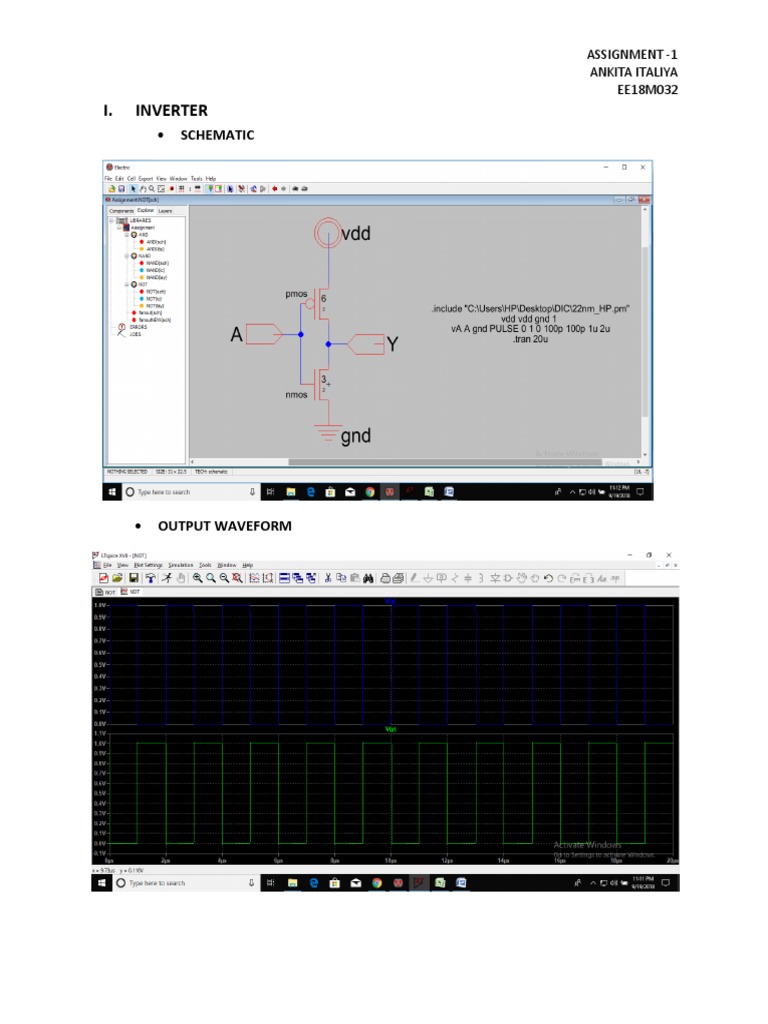Inverter and Logic Gate Analysis | PDF