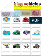 Adjectives and Vehicles