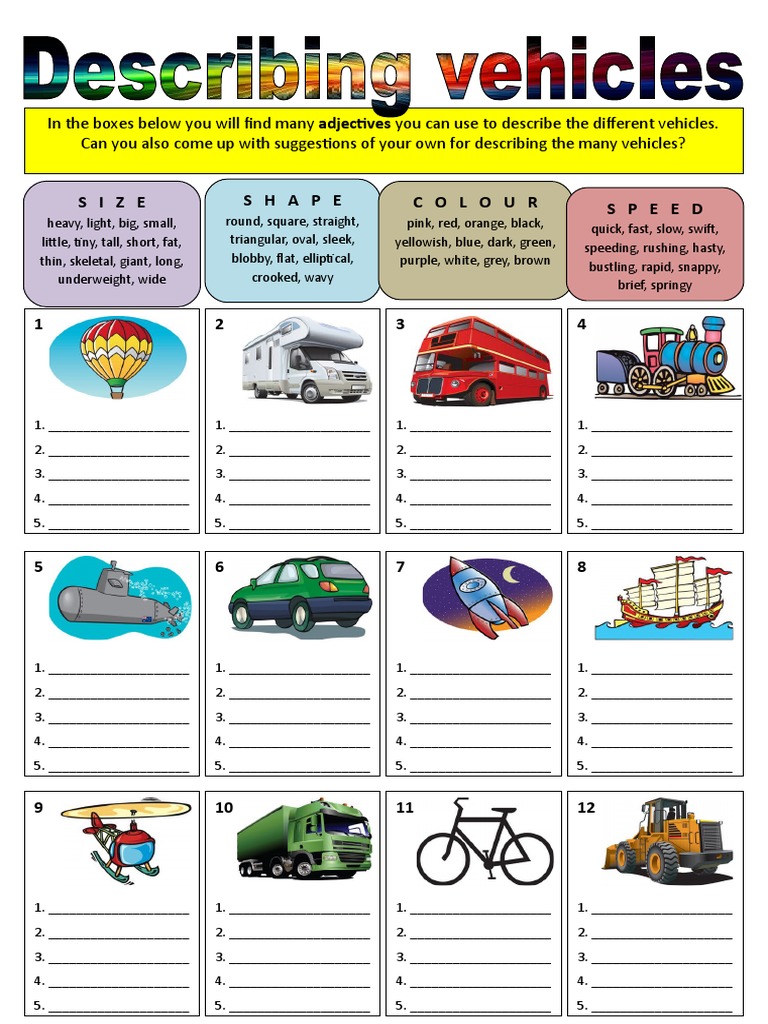 Adjectives for Describing Cars | PDF | Nature