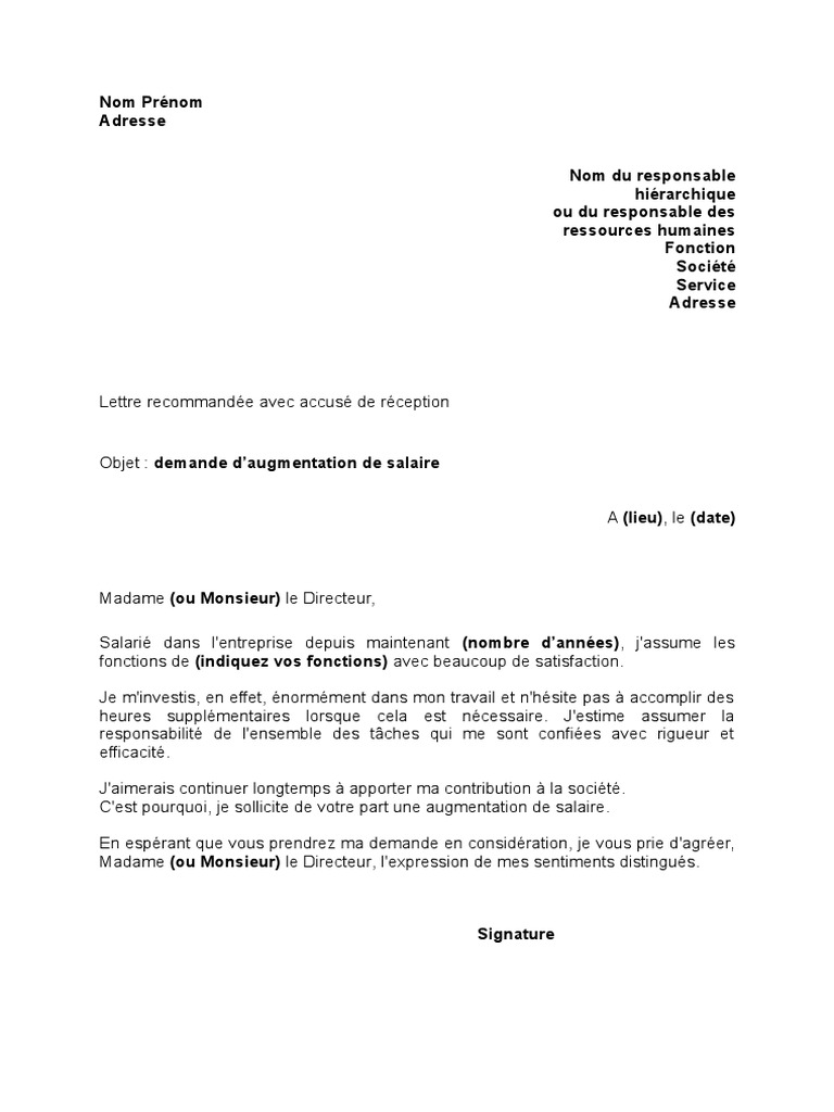 Augmentation SALAIRE | PDF