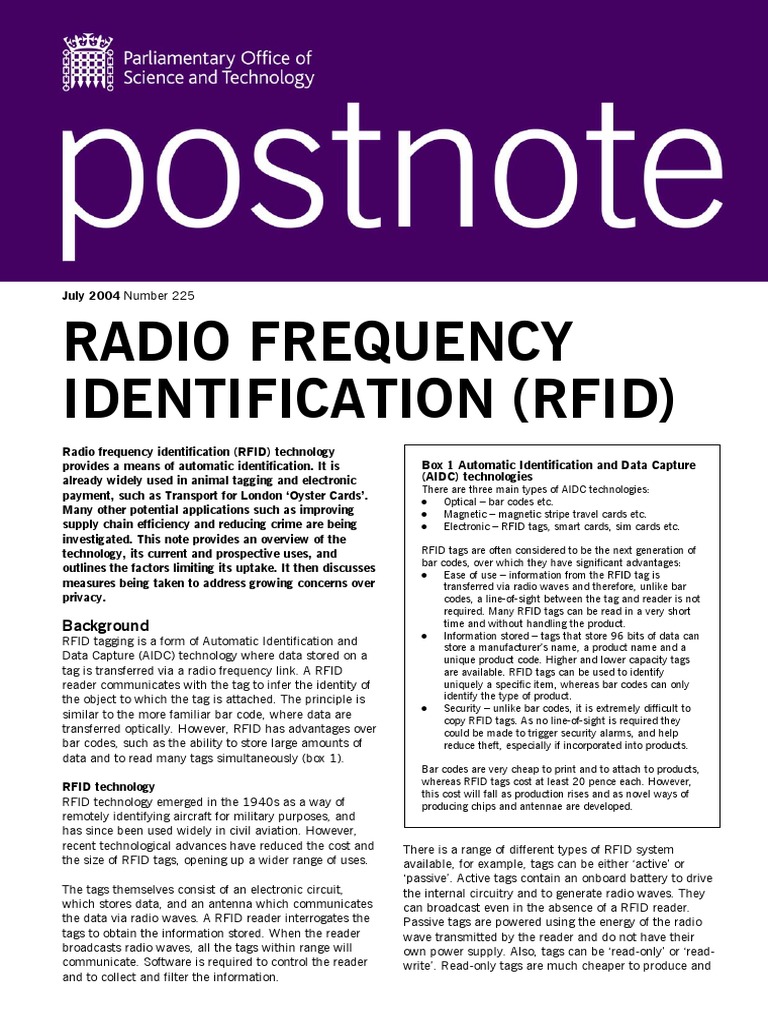 Rfid PDF | PDF | Business | Technology & Engineering