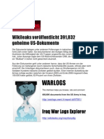 War Logs Wikileaks veröffentlicht 391,832  geheime US-Dokumente 