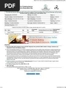 IRCTC Sample Ticket Format