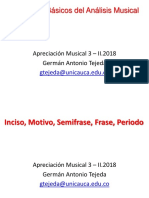 Inciso, Motivo, Semifrase, Frase, Periodo