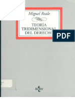 Teoría Tridimensional Del Derecho - Miguel Reale