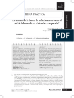 La Muerte de La Buena Fe - Reflexiones en Torno Al Rol de La Buena Fe en El Derecho Comparado Parte 1 - SGL 2017