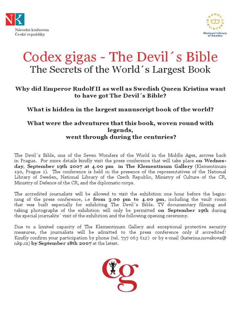 Codex Gigas Press Conference Details | PDF | Travel
