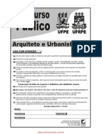 Covest Copset 2008 Ufpe Arquiteto e Urbanista Prova