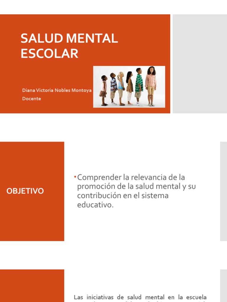 Promoción de Salud Mental Escolar | PDF | Salud mental | Depresión ...