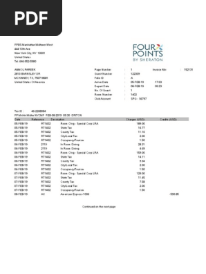 Hotel Receipt