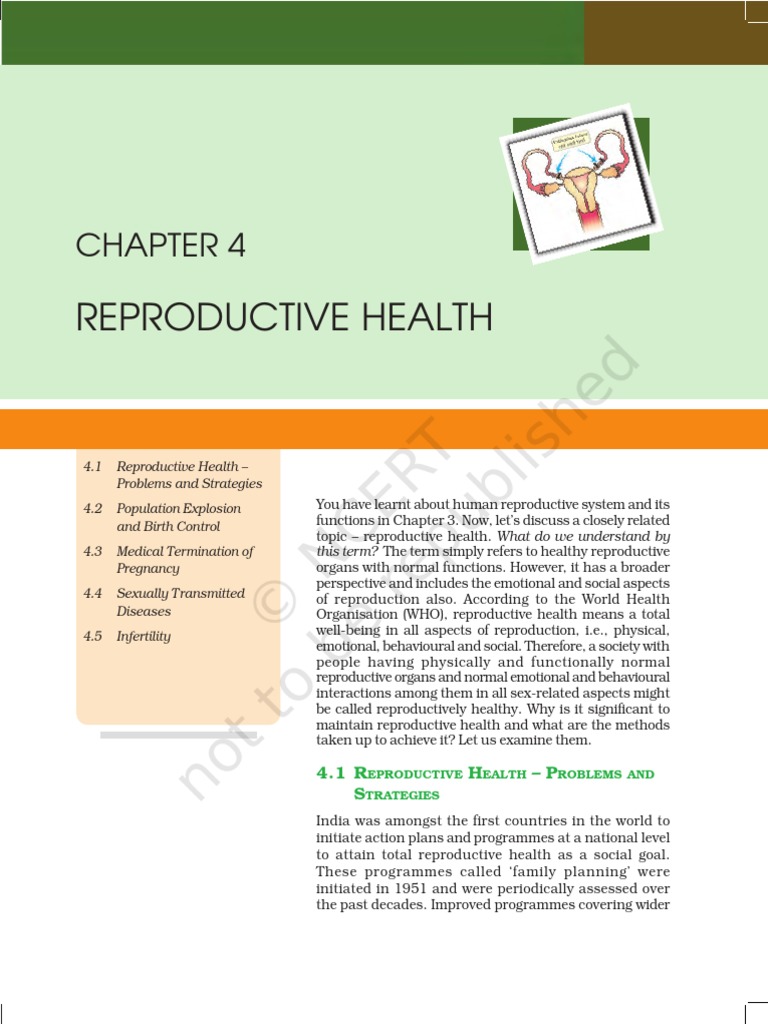 Reproductive Health: 4.1 R H - P S | PDF | Birth Control | Sexually ...