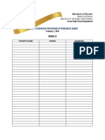 Career Guidance Program Attendance Sheet