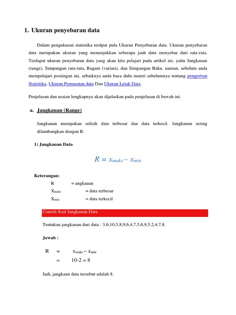 Contoh Soal Simpangan Rata Rata Data Tunggal - Barisan Contoh