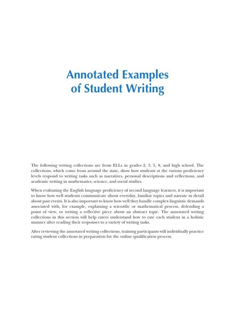 TELPAS Student Writing Samples Student 3 PDF