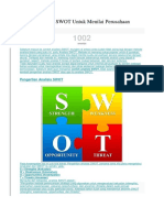 Contoh Analisis SWOT Untuk Menilai Perusahaan