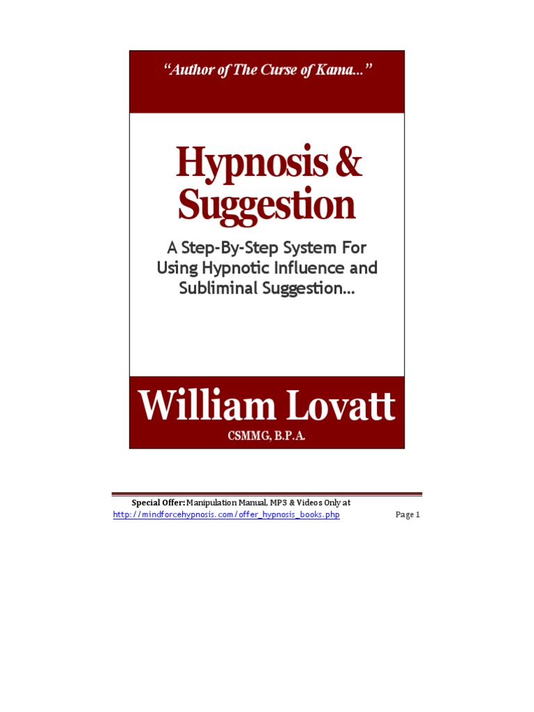 Hypnosis Suggestion PDF Hypnosis Sleep
