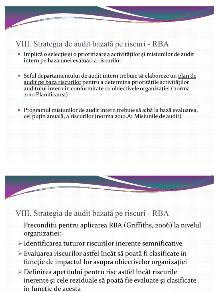 Strategia de Audit RBA Curs | PDF