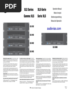 Manuel d'Opération XLS Series | PDF | Compatibilité