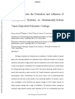 Investigation Into The Formation and Adhesion of Cyclopentane Hydrates On Mechanically-Robust Vapor-Deposited Polymeric Coatings