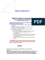 English Comprehension - ENG101 Spring 2005 Final Term Paper PDF