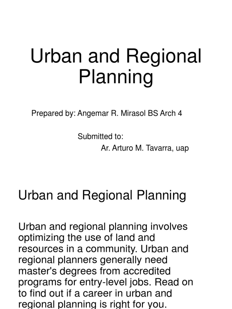 Urban and Regional Planning Overview | PDF | Art