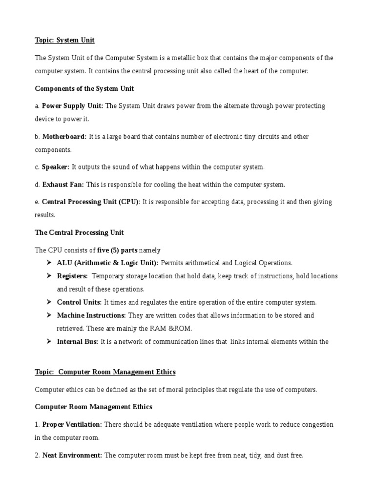 Computer System Unit | PDF | Central Processing Unit | Internet