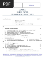 Class Xi Guess Paper Informatics Practices: General Instructions: MM: 70