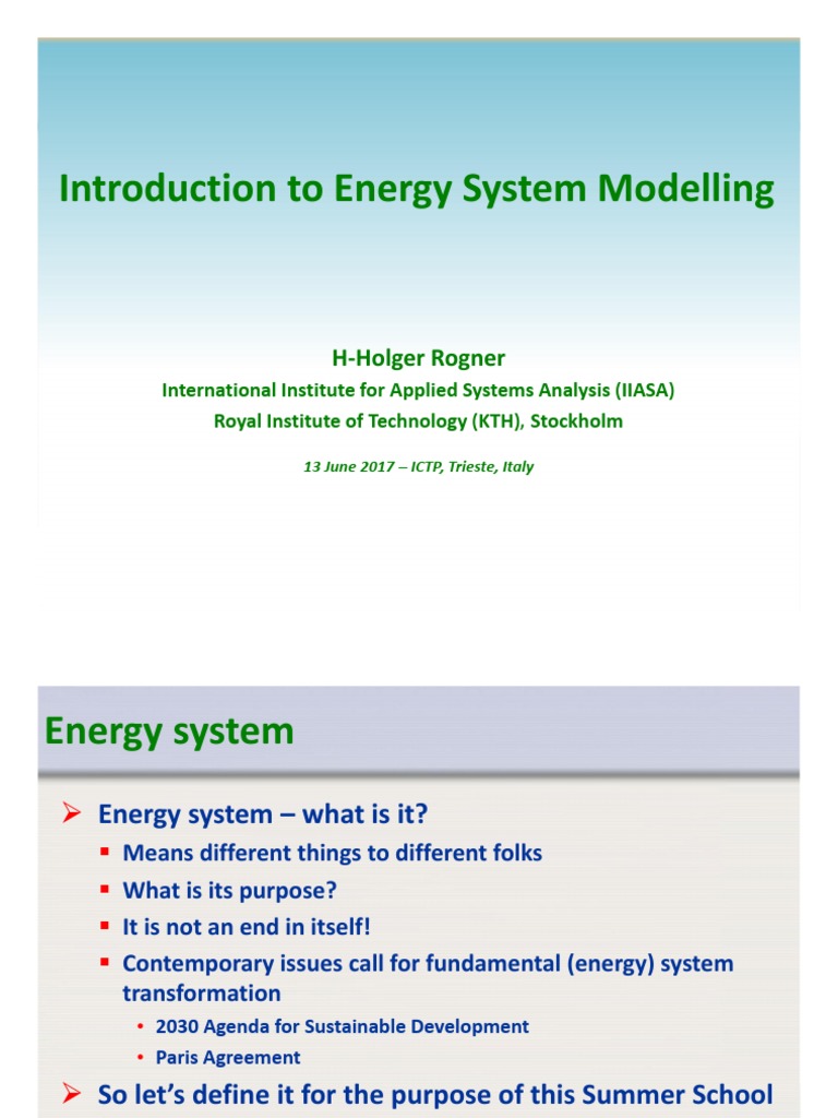 Energy System Modelling Overview | PDF | Heat | Sustainability