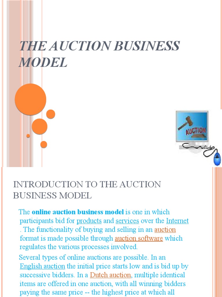 The Auction Business Model PDF Auction E Bay