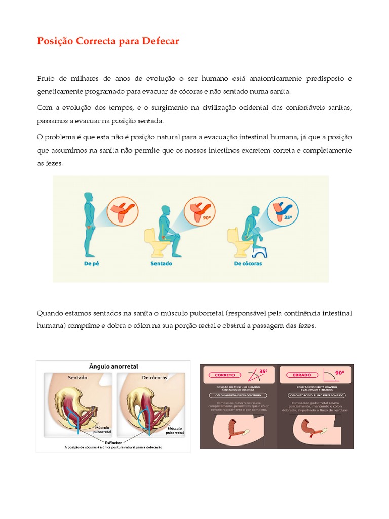 6A - Posição Correcta para Defecar | PDF | Bem-estar | Médico
