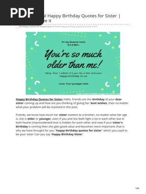170 Beautiful Happy Birthday Quotes for Sister Sister Will Love It