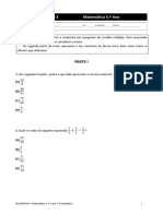 Avaliação de Matemática para 5o Ano com Questões de Escolha Múltipla e Resolução de Problemas