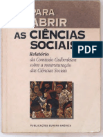 Para Abrir As Ciências Sociais - A Construção Histórica Das Ciências, Do Século XVIII Até 1945 - Capítulo 1