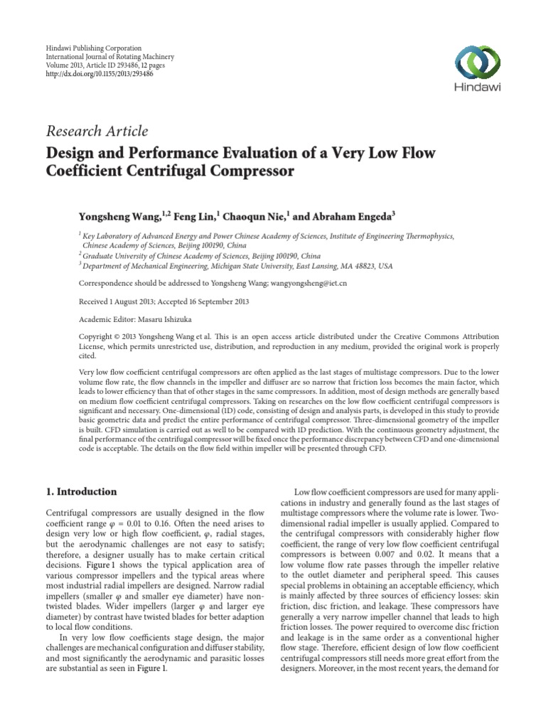 #3 Centrifugal Compressor Impeller Flow Coefficients | PDF ...