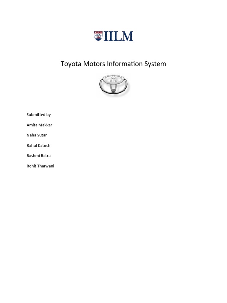Toyota Motors Information System