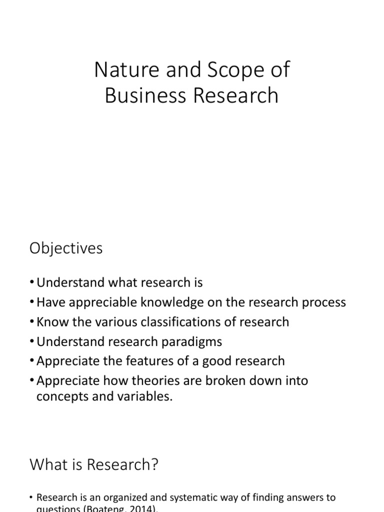 scope of business research pdf