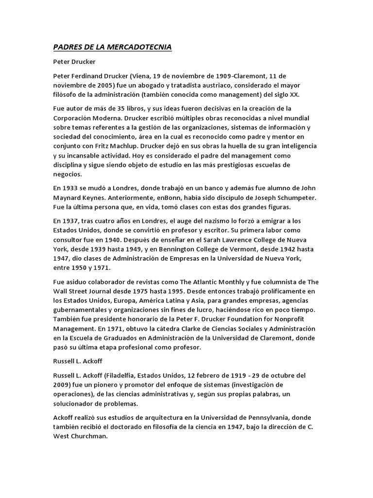 Padres de La Mercadotecnia PDF Economias