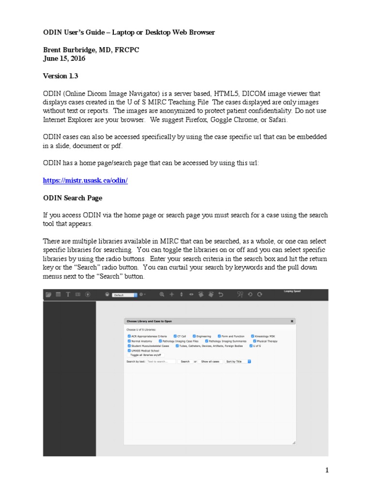 ODIN DICOM Viewer User Guide | PDF | Icon (Computing) | Web Page