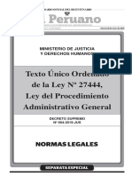 TEXTO UNICO ORDENADO DE LA LEY N° 27444-DS-004-2019