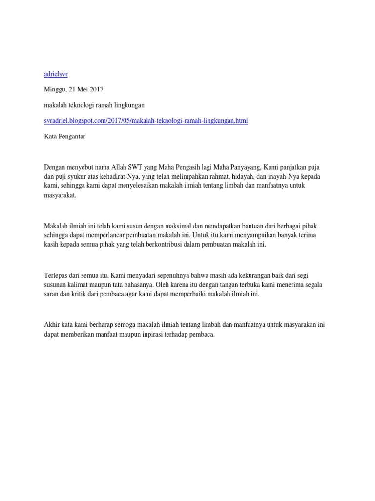 Teknologi Ramah Lingkungan Docx