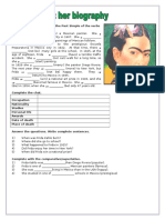 Frida Kahlo Her Biography Grammar Drills Information Gap Activities Reading 80266