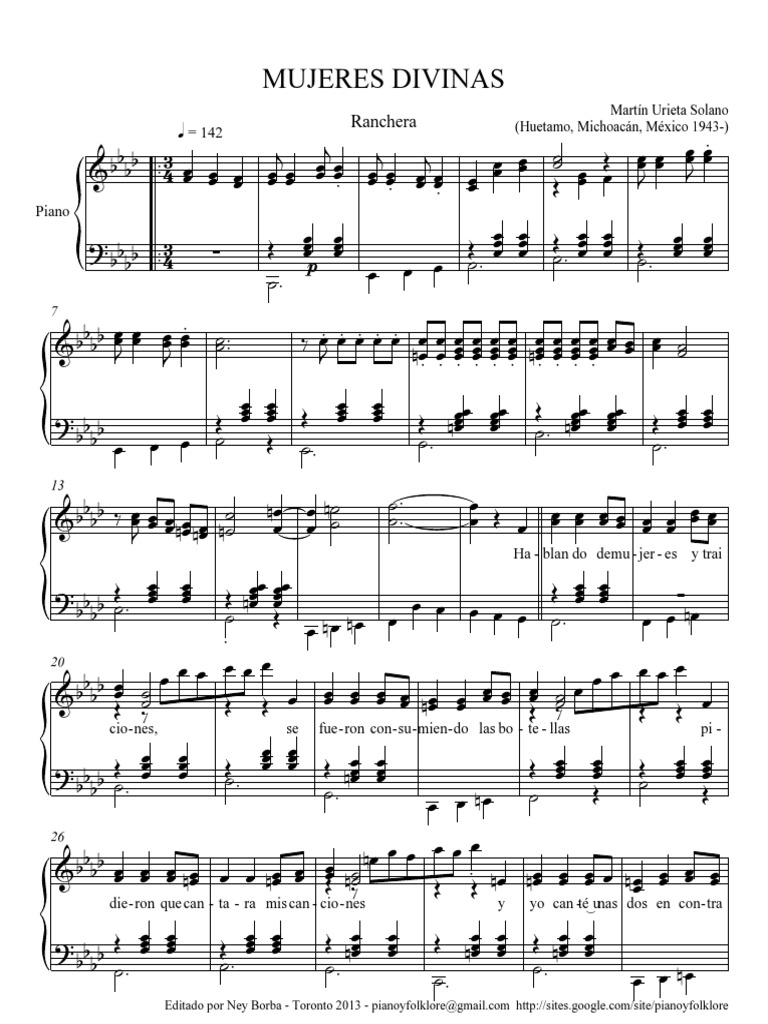Mujeres Divinas Partitura y Letra Oficial PDF | PDF | Leisure